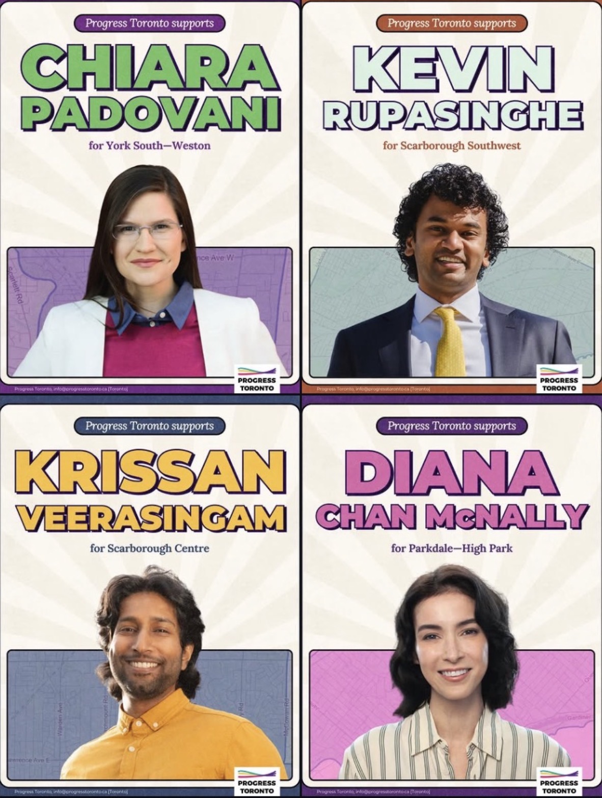 Four of Progress Toronto's progressive champions